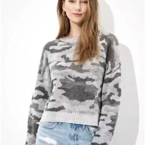 American Eagle Grey Camo Sweater